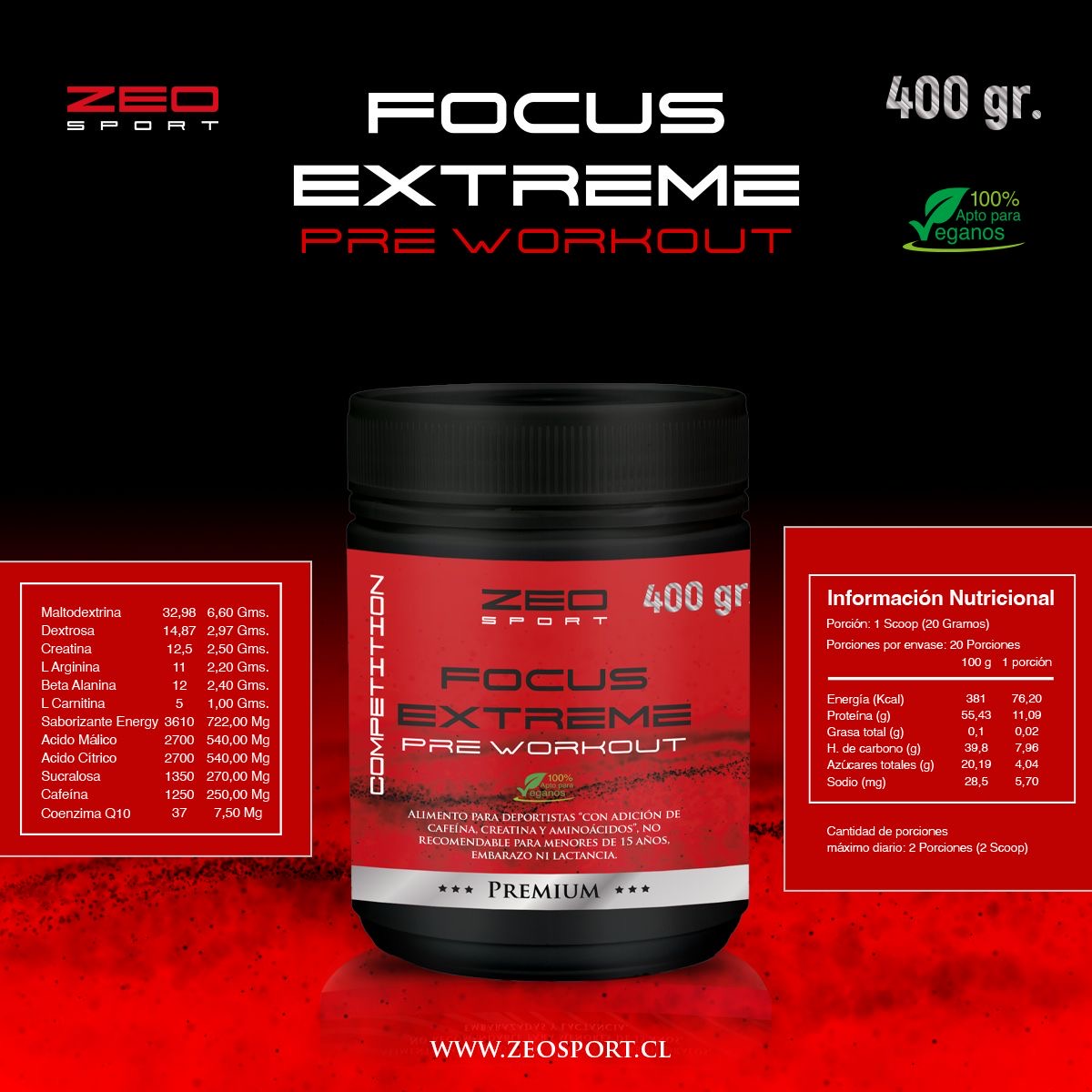 Whey Protein Vainilla + Focus Extreme